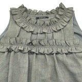フォクシー FOXEY DAISY LIN for FOXEY リゾートフリルノースリーブワンピース 06400 カーキ トリアセテート レディース ワンピース
