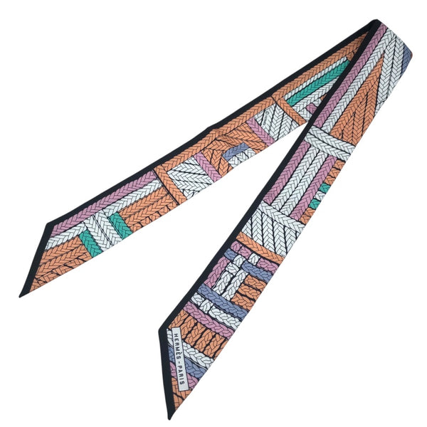 エルメス HERMES ツイリー TRESSE H マルチカラー シルク レディース スカーフ