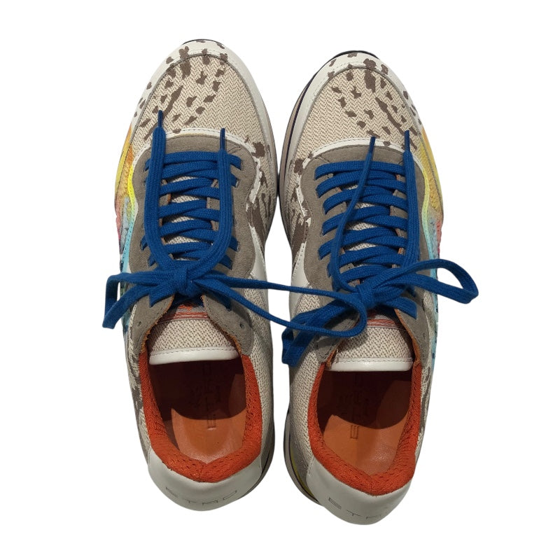 エトロ ETRO 総柄ローカットスニーカー マルチカラー ﾚｻﾞｰ メンズ スニーカー