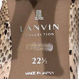 ランバン LANVIN ﾊﾟｲｿﾝ柄ﾋｰﾙﾊﾟﾝﾌﾟｽ ベージュ レザー レディース パンプス