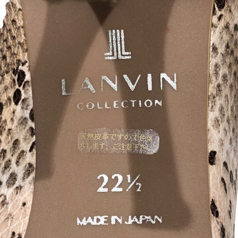ランバン LANVIN ﾊﾟｲｿﾝ柄ﾋｰﾙﾊﾟﾝﾌﾟｽ ベージュ レザー レディース パンプス