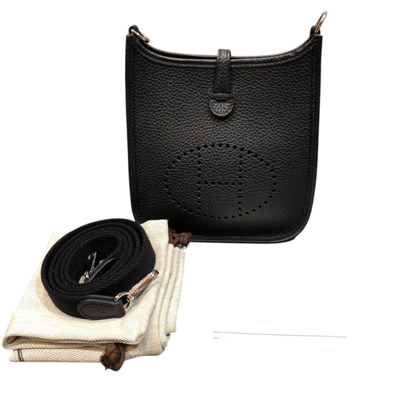 エルメス HERMES エヴリンTPM W刻印 ブラック　シルバー金具 トリヨン レディース ショルダーバッグ