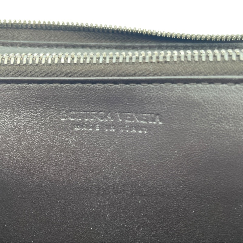 ボッテガ・ヴェネタ BOTTEGA VENETA カセットラウンドファスナー財布 ダークブラウン カーフ レディース 長財布