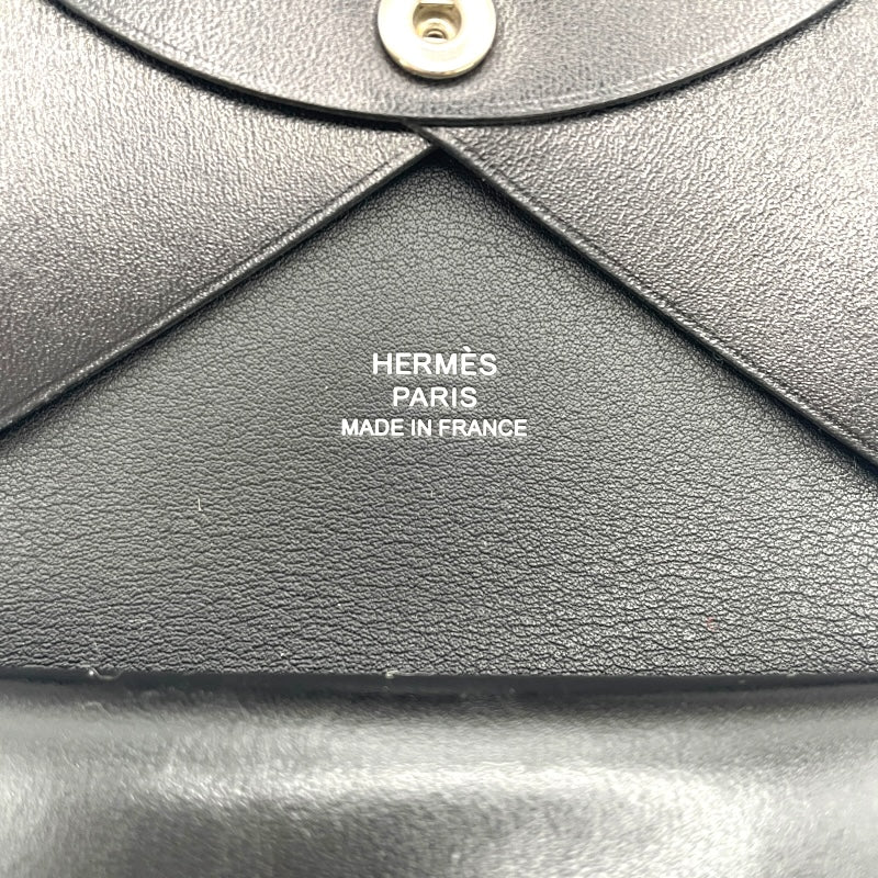 エルメス HERMES カルヴィデュオ B刻印 ブラック SV金具 ボックスカーフ レディース コインケース