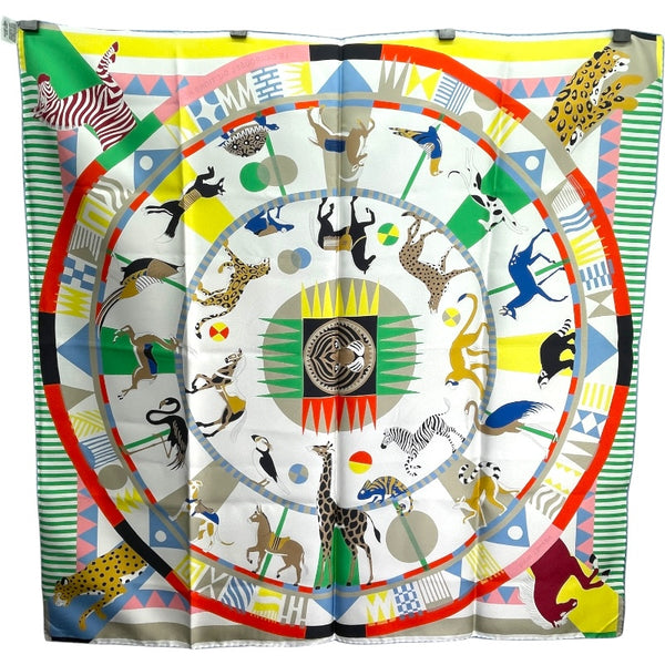 エルメス HERMES カレ90 LE CARROUSEL DU TIGER ROYAL マルチカラー シルク100％ レディース スカーフ