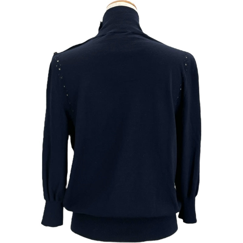 シャネル CHANEL ココマークボタンタートルネックニットセーター P62206 ネイビー ウール レディース セーター