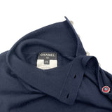 シャネル CHANEL ココマークボタンタートルネックニットセーター P62206 ネイビー ウール レディース セーター