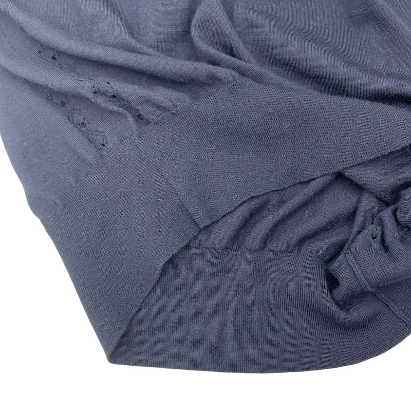 シャネル CHANEL ココマークボタンタートルネックニットセーター P62206 ネイビー ウール レディース セーター