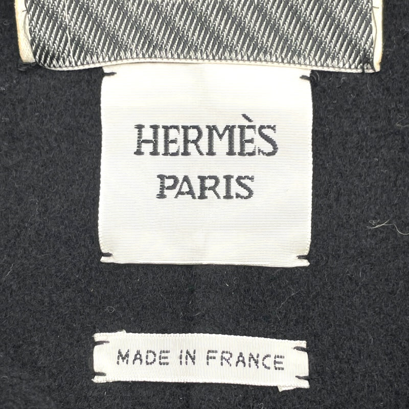 エルメス HERMES ミンクファー切替カシミヤコート ブラック カシミヤ レディース その他アウター