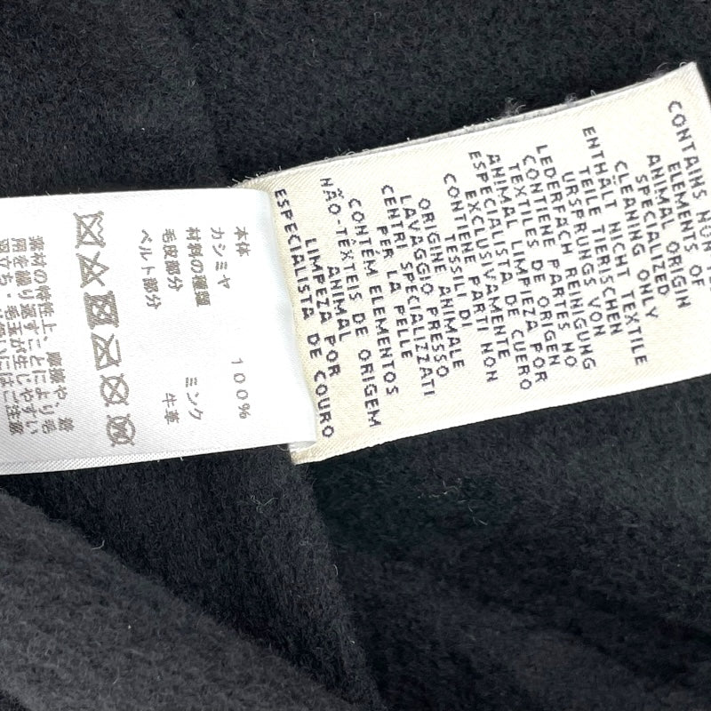 エルメス HERMES ミンクファー切替カシミヤコート ブラック カシミヤ レディース その他アウター