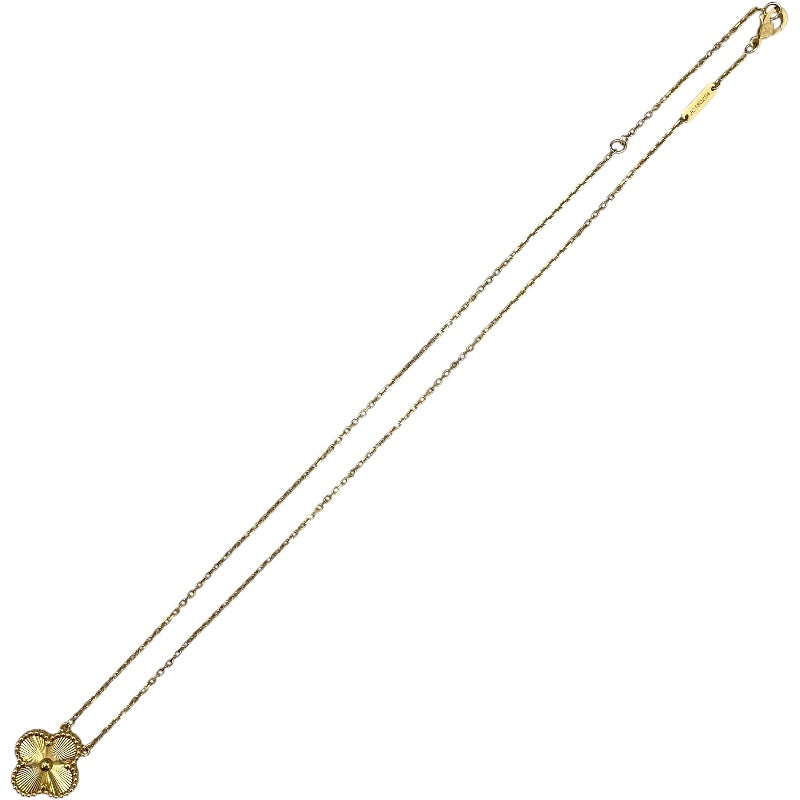ヴァンクリーフ＆アーペル Van Cleef & Arpels ヴィンテージアルハンブラネックレス　ギヨージェ イエローゴールド Au750 ジュエリー