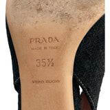プラダ PRADA ビジュー装飾ヒールパンプス ブラック レディース パンプス