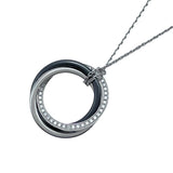 カルティエ Cartier トリニティダイヤ/ブラックセラミック ネックレス ホワイトゴールド Au750 ジュエリー