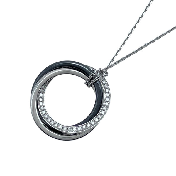 カルティエ Cartier トリニティダイヤ/ブラックセラミック ネックレス ホワイトゴールド Au750 ジュエリー