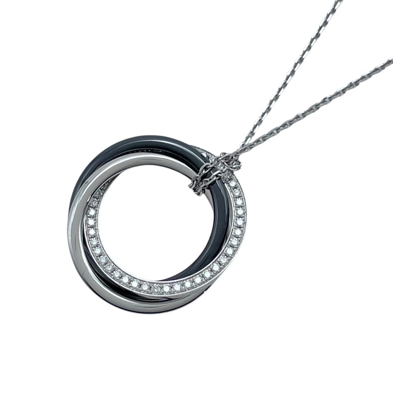 カルティエ Cartier トリニティダイヤ/ブラックセラミック ネックレス ホワイトゴールド Au750 ジュエリー