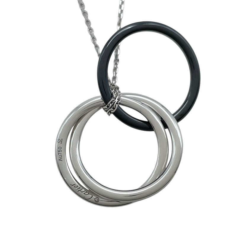 カルティエ Cartier トリニティダイヤ/ブラックセラミック ネックレス ホワイトゴールド Au750 ジュエリー
