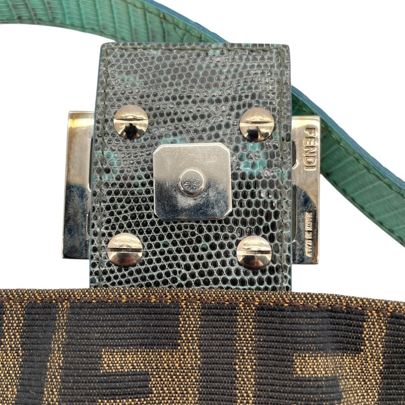 フェンディ FENDI ズッカ柄マンマバケット 26424 ブラウン/ブルー キャンバス/レザー レディース ショルダーバッグ