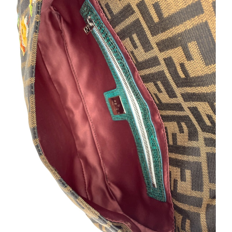 フェンディ FENDI ズッカ柄マンマバケット 26424 ブラウン/ブルー キャンバス/レザー レディース ショルダーバッグ