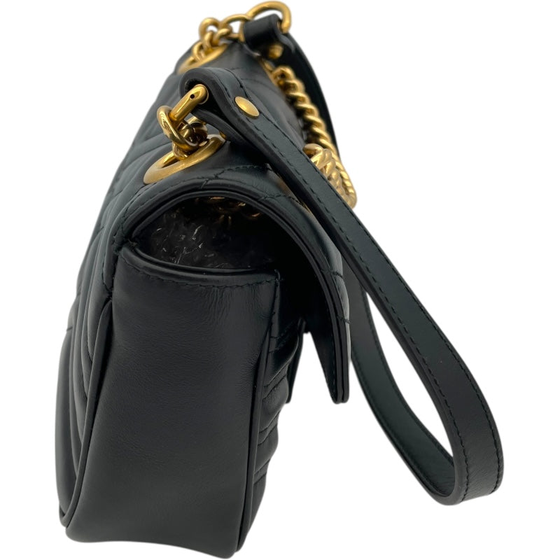 グッチ GUCCI GGマーモントスモールショルダーバッグ 446744 ブラック レザー レディース ショルダーバッグ