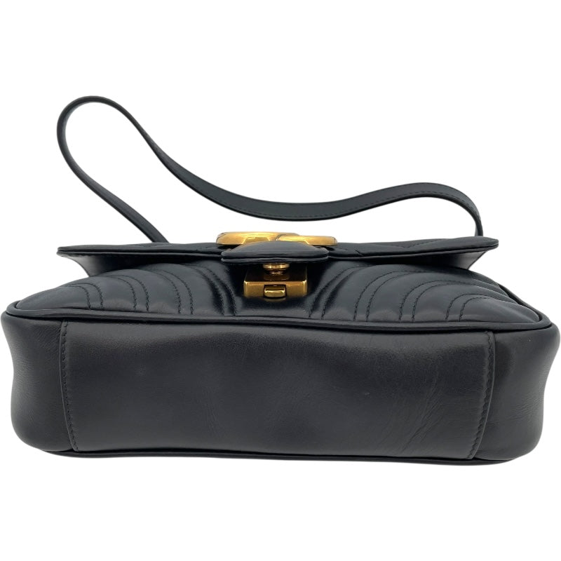 グッチ GUCCI GGマーモントスモールショルダーバッグ 446744 ブラック レザー レディース ショルダーバッグ