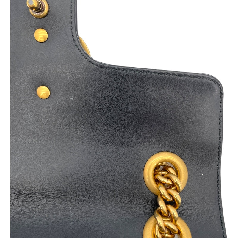 グッチ GUCCI GGマーモントスモールショルダーバッグ 446744 ブラック レザー レディース ショルダーバッグ