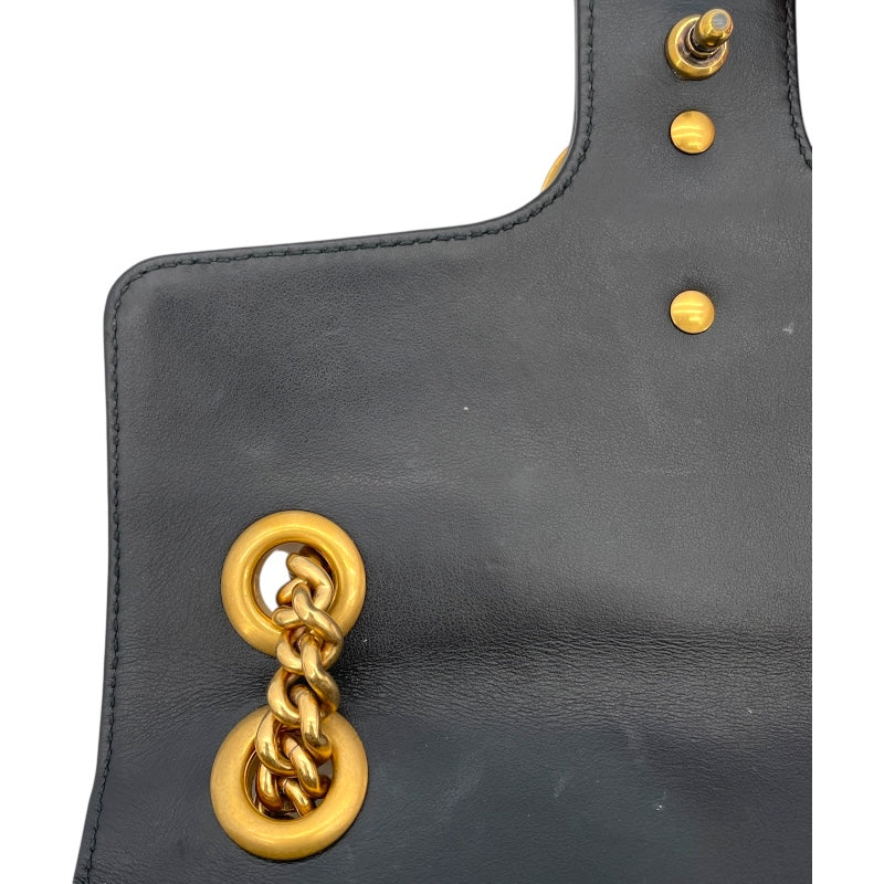 グッチ GUCCI GGマーモントスモールショルダーバッグ 446744 ブラック レザー レディース ショルダーバッグ