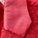 エルメス HERMES レザー切替シャギーラップコート 3H0108DG レッド アルパカ レディース その他アウター