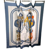 エルメス HERMES カレジュアン140 ネイビー カシミヤ/シルク レディース スカーフ