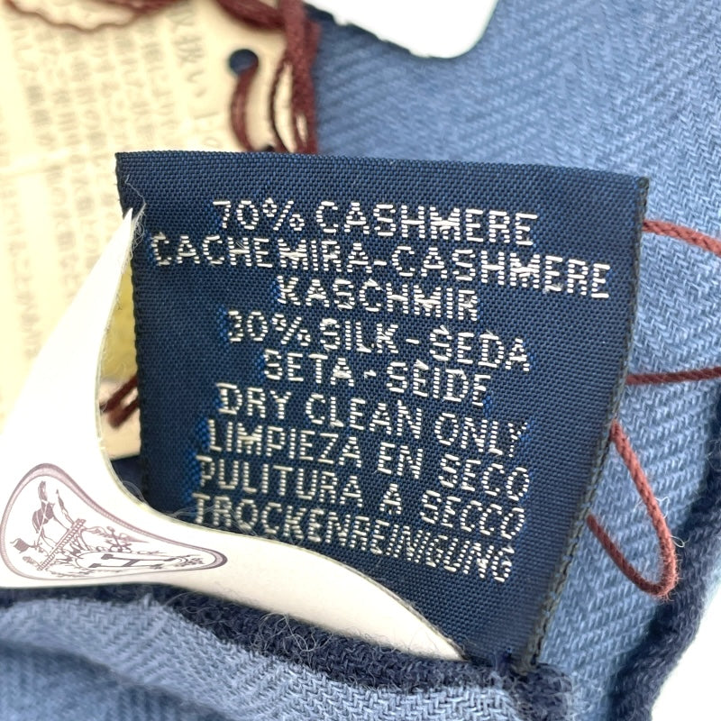 エルメス HERMES カレジュアン140 ネイビー カシミヤ/シルク レディース スカーフ