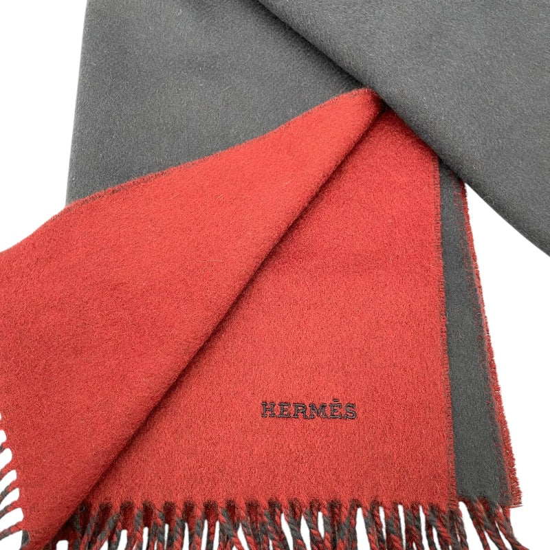 エルメス HERMES リジエールカシミアマフラー ルージュアッシュ・マリン カシミア レディース マフラー