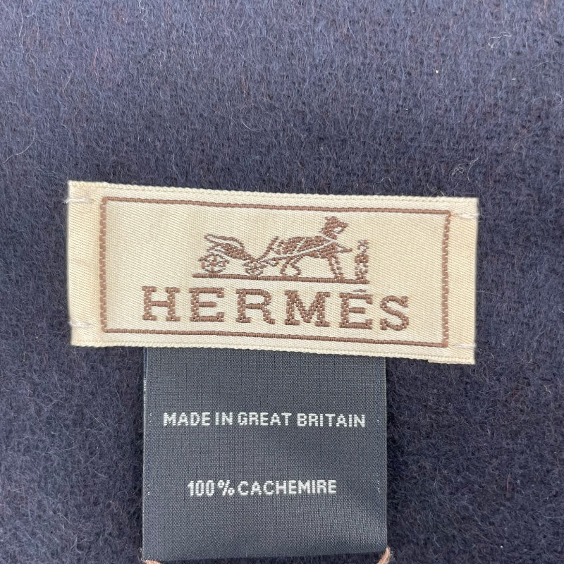 エルメス HERMES リジエールカシミアマフラー ルージュアッシュ・マリン カシミア レディース マフラー