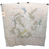 エルメス HERMES カレ70 シルクシフォン ベージュローズ/イエロー/ブルー シルク レディース スカーフ