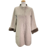 マックスマーラ Max Mara S Max Mara ファーコート 908611836 ベージュ ウール レディース その他アウター
