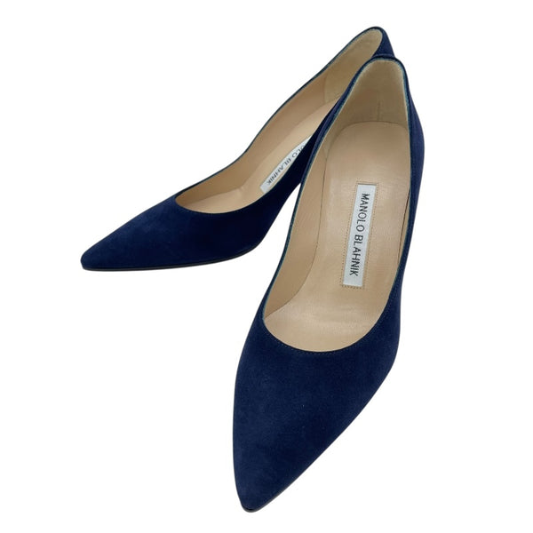 マノロブラニク Manolo Blahnik VARENNA ヒールパンプス ネイビー スウェード レディース パンプス