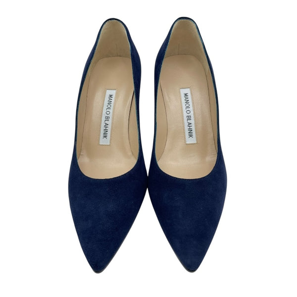 マノロブラニク Manolo Blahnik VARENNA ヒールパンプス ネイビー スウェード レディース パンプス