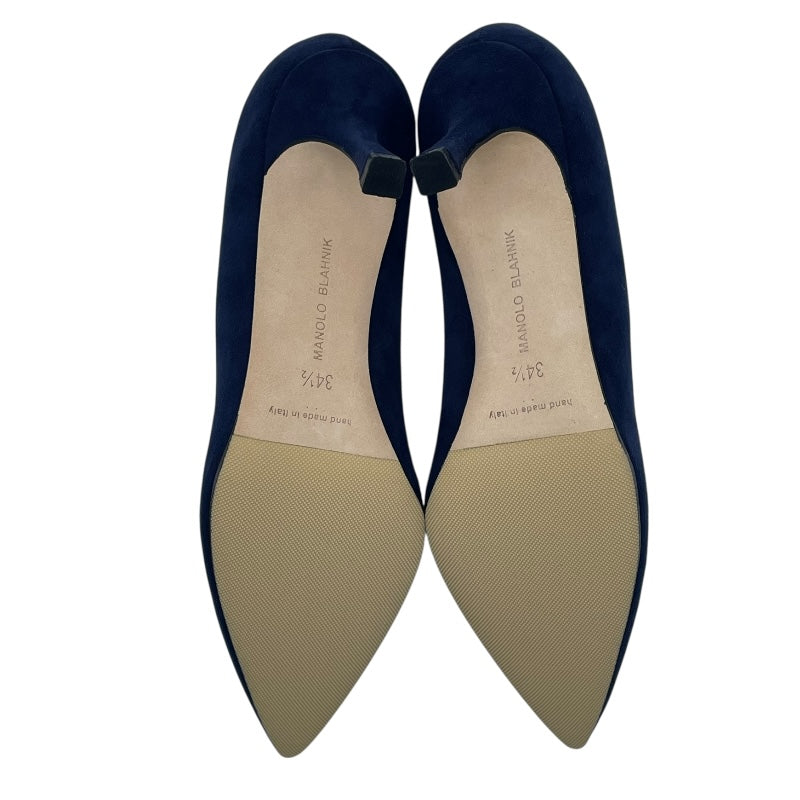 マノロブラニク Manolo Blahnik VARENNA ヒールパンプス ネイビー スウェード レディース パンプス