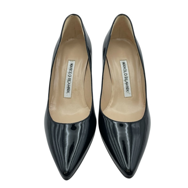 マノロブラニク Manolo Blahnik VARENNA ヒールパンプス ブラック エナメル レディース パンプス