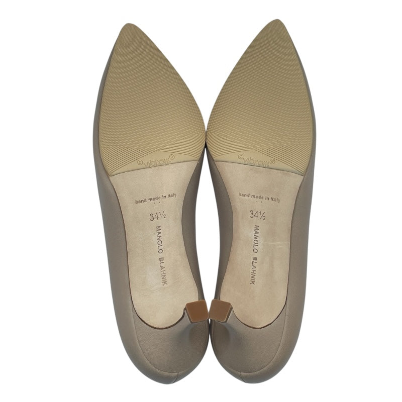 マノロブラニク Manolo Blahnik VARENNA ヒールパンプス ベージュ レザー レディース パンプス
