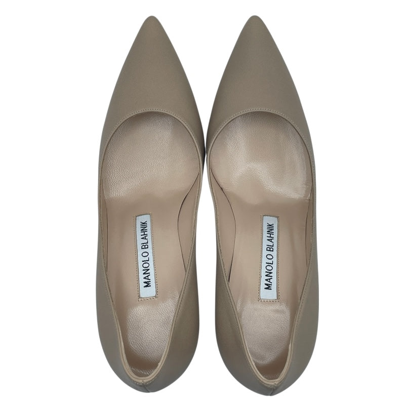 マノロブラニク Manolo Blahnik VARENNA ヒールパンプス ベージュ レザー レディース パンプス