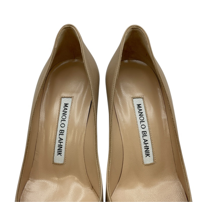 マノロブラニク Manolo Blahnik VARENNA ヒールパンプス ベージュ レザー レディース パンプス