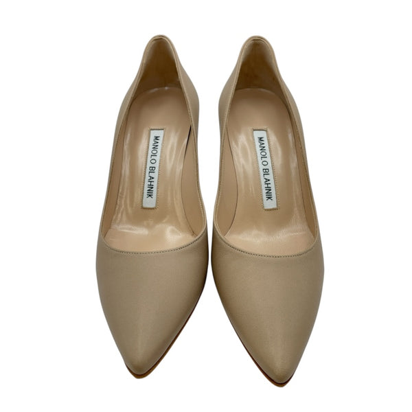 マノロブラニク Manolo Blahnik VARENNA ヒールパンプス ベージュ レザー レディース パンプス