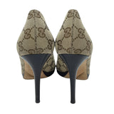 グッチ GUCCI GGキャンバスオープントゥパンプス 260036 ブラウン レディース パンプス