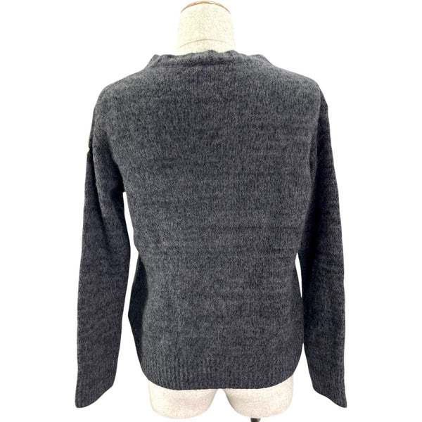 モンクレール MONCLER ロゴワッペン長袖ニットセーター C-TIND-22-5191 グレー 羊毛 メンズ セーター