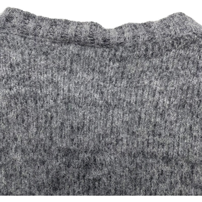 モンクレール MONCLER ロゴワッペン長袖ニットセーター C-TIND-22-5191 グレー 羊毛 メンズ セーター