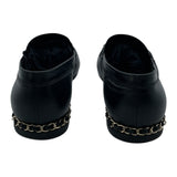 シャネル CHANEL ココマークチェーンローファー G35067 ブラック レザー レディース ローファー