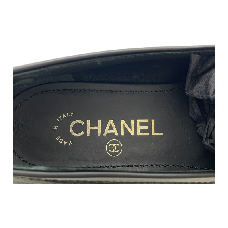 シャネル CHANEL ココマークチェーンローファー G35067 ブラック レザー レディース ローファー