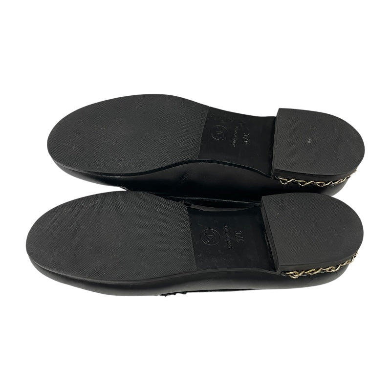 シャネル CHANEL ココマークチェーンローファー G35067 ブラック レザー レディース ローファー