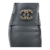 シャネル CHANEL ココマークチェーンローファー G35067 ブラック レザー レディース ローファー