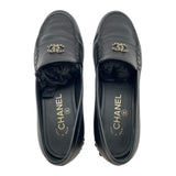 シャネル CHANEL ココマークチェーンローファー G35067 ブラック レザー レディース ローファー