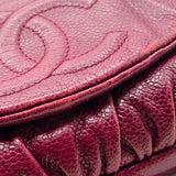 シャネル CHANEL ハーフムーンチェーンウォレット ボルドー シルバー金具 キャビア レディース ショルダーバッグ